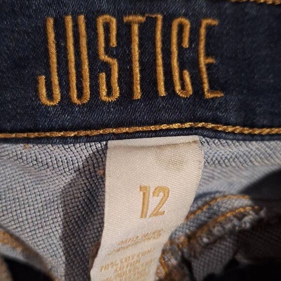 Justice Girls Mid-Rise Jeggings Indigo Distressed‎ Size 12 - Picture 4 of 5
